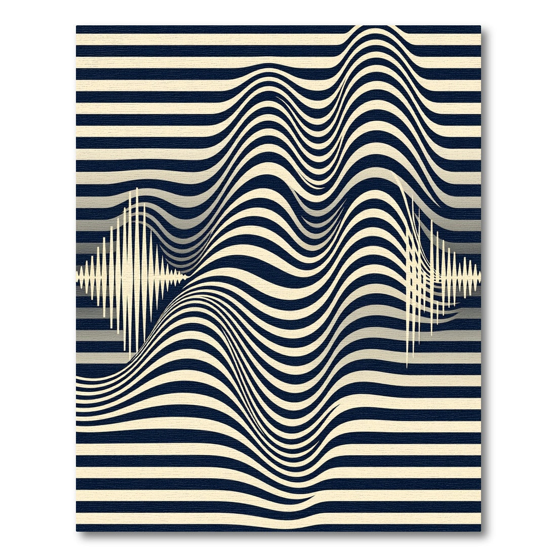 Cinematic Monochrome Optical Wave Abstract Rug