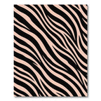 Blush Pink and Black Zebra Waves Rug