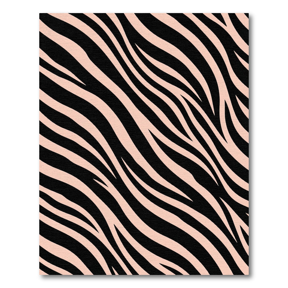Blush Pink and Black Zebra Waves Rug
