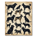 Vintage Black Dog Sketch Illustration Rug