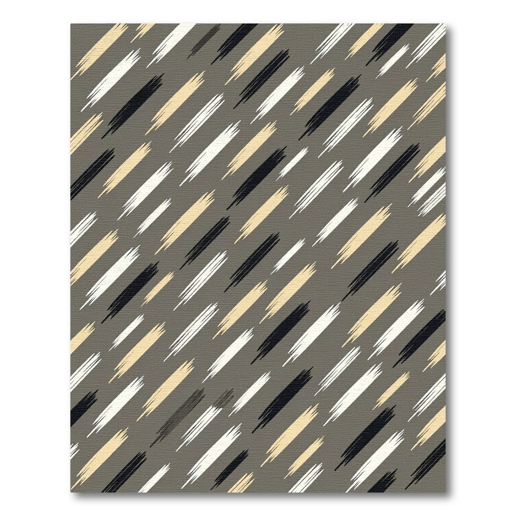 Diagonal Brushstroke Cream Black Gold Rug