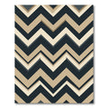 Modern Beige Navy Chevron Bands Rug
