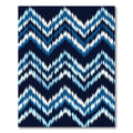 Deep Blue White Jagged Chevron Rug