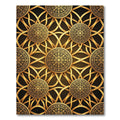 Gilded Circular Medallion Interwoven Gold Wallpaper Rug