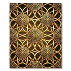 Gilded Circular Medallion Interwoven Gold Wallpaper Rug