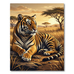 Golden Tiger Savannah Majestic Portrait Rug