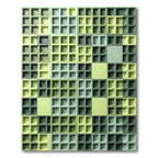 Modern Sage Geometric Grid Tile Rug