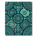 Teal Cyan Geometric Mandala Accent Rug