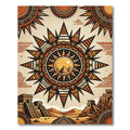 Golden Sun Pyramid Geometric Earthy Area Art Rug