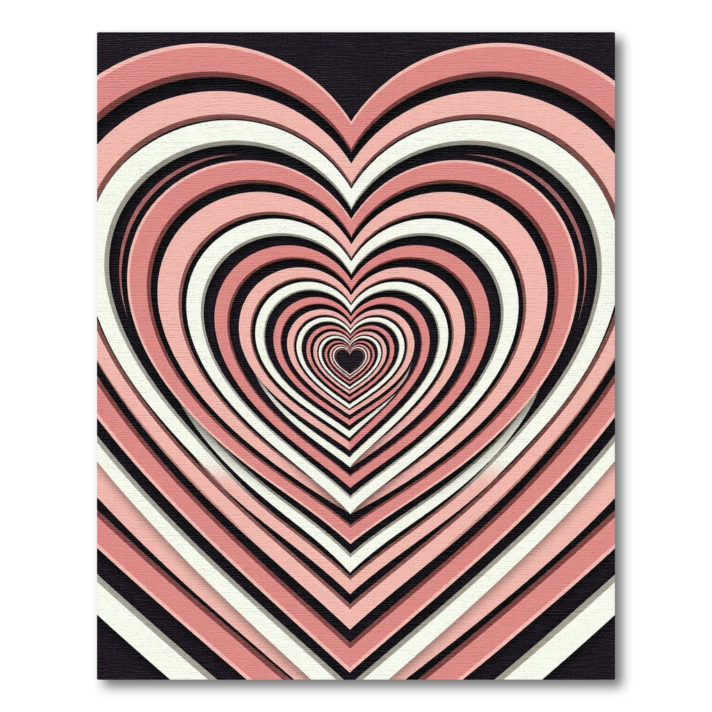 Coral Pink Heart Illusion Rug