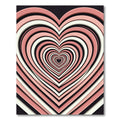 Coral Pink Heart Illusion Rug