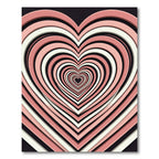 Coral Pink Heart Illusion Rug