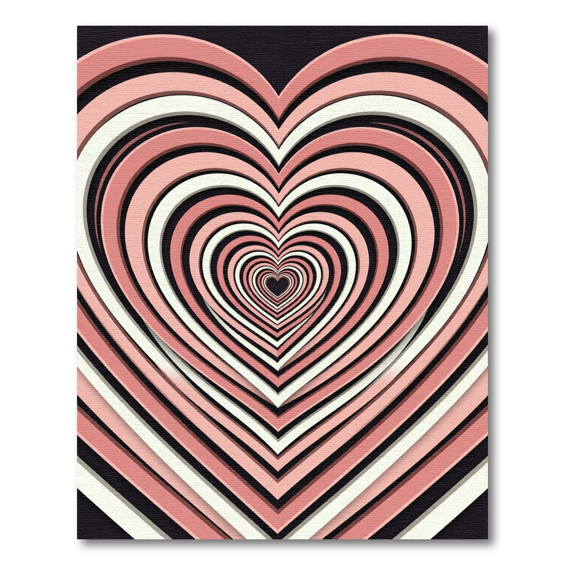 Coral Pink Heart Illusion Rug