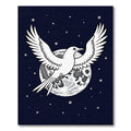 White Bird Moon Night Sky Rug