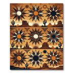 Earthy Desert Sun Southwest Geometric Art Rug
