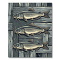 Earthy Gray Catfish Wood Panel Art Rug