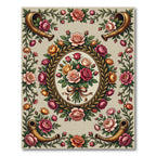Gilded Horn Floral Bouquet Arrangement Rug