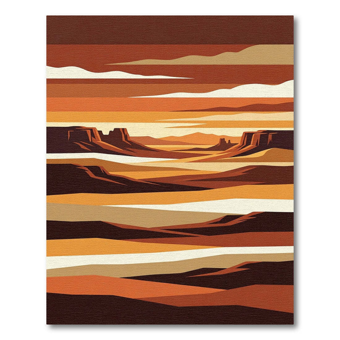 Earthy Orange Desert Mesa Stripes Rug