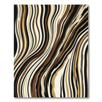 Abstract Earth Tone Wavy Linear Rug