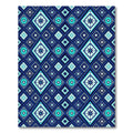 Midnight Blue Geometric Star Diamond Rug