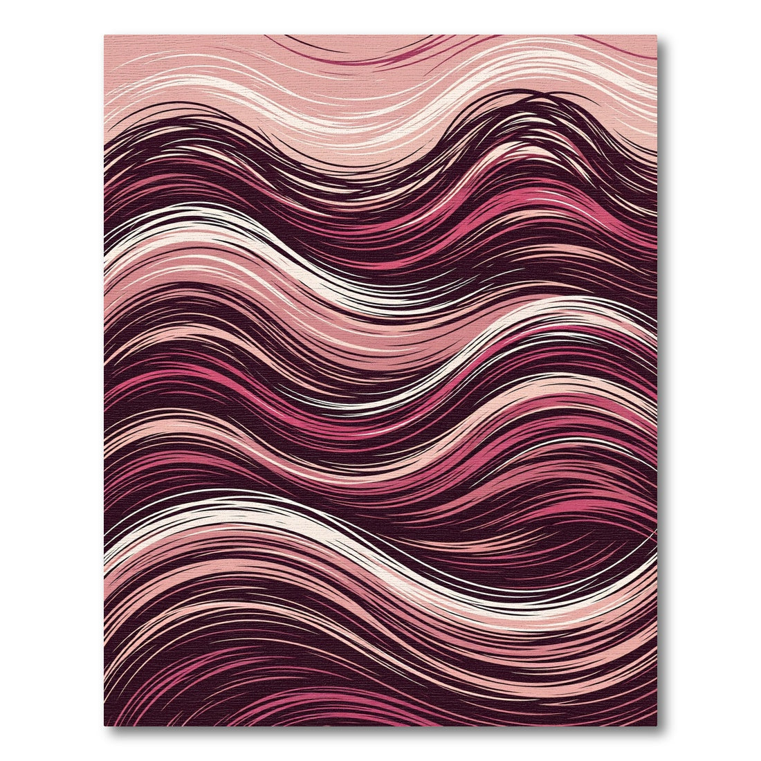 Crimson Pink Flowing Wave Rug