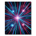 Vibrant Neon Starburst Cosmic Ray Rug