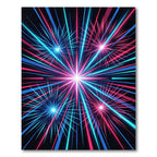 Vibrant Neon Starburst Cosmic Ray Rug