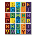 Vibrant Multicolored Alphabet Grid Block Rug