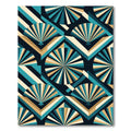 Turquoise Gold Geometric Fan Rug
