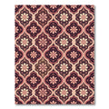 Dusty Rose Floral Quatrefoil Pattern Rug