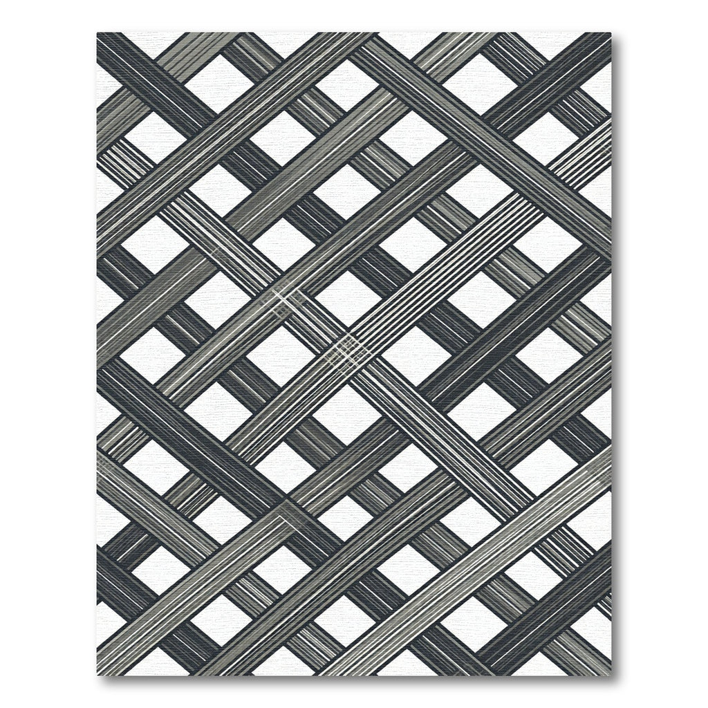 Monochrome Geometric Lattice Overlay Rug