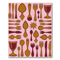 Retro Cutlery And Goblets Collection Rug