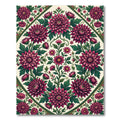 Vibrant Magenta Chrysanthemum Floral Medallion Rug