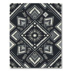 Bold Black Geometric Tribal Star Rug