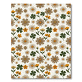 Earthy Floral Scatter with Clover Rug