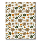 Earthy Floral Scatter with Clover Rug
