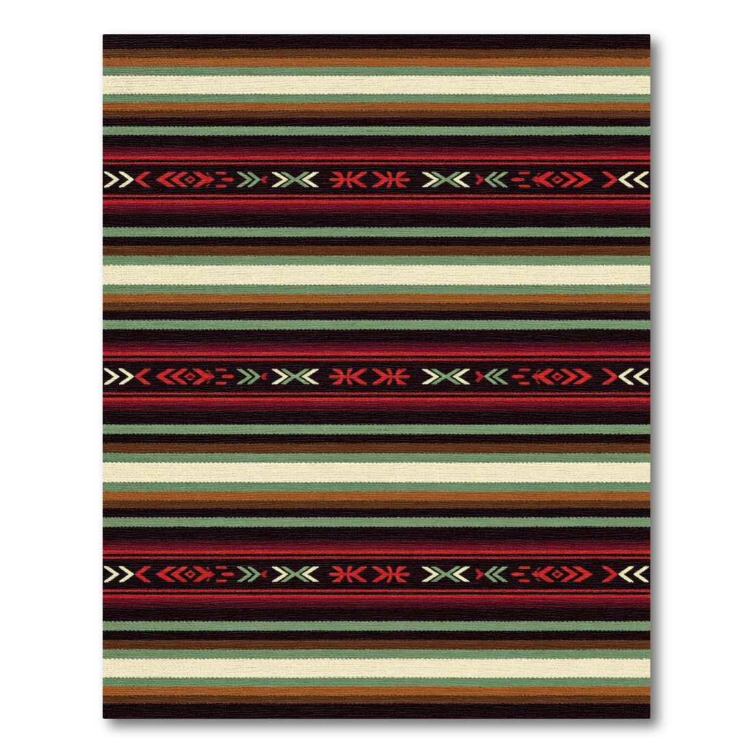 Reddish Earthy Tribal Stripe Rug