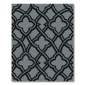 Modern Charcoal Interlocking Quatrefoil Geometric Rug