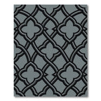Modern Charcoal Interlocking Quatrefoil Geometric Rug