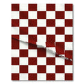 Bold Crimson and White Checkerboard Rug