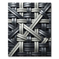 Monochromatic Woven Metallic Intersecting Grid Rug
