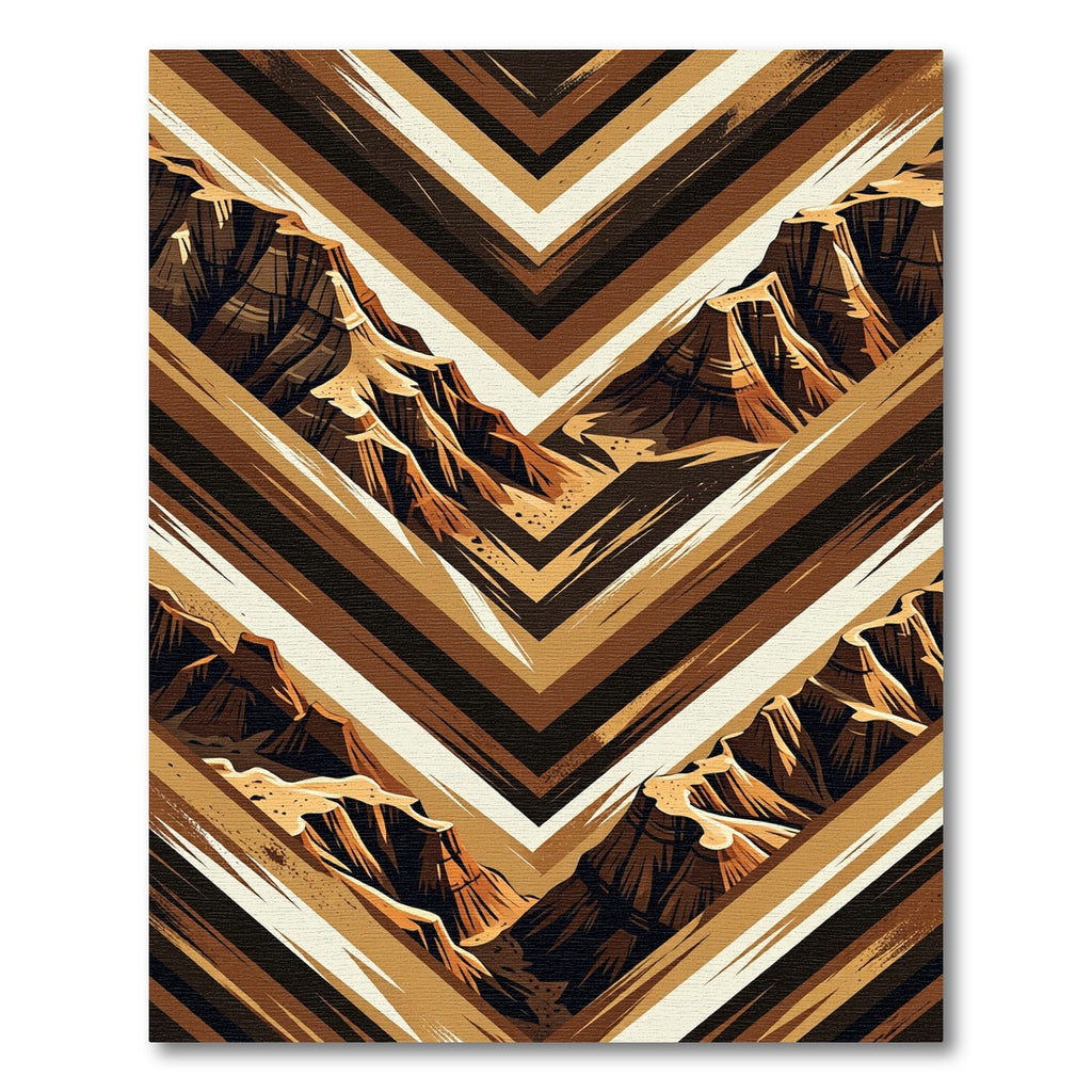 Earthy Canyon Chevron Landscape Rug
