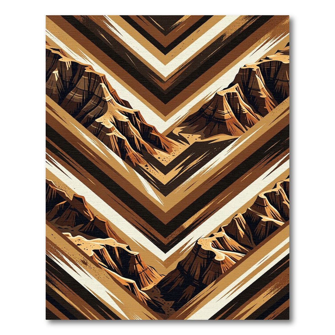 Earthy Canyon Chevron Landscape Rug