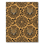 Symmetrical Leopard Head Golden Animal Decor Rug