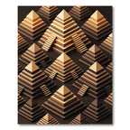 Geometric Golden Pyramid Array Rug