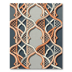 Interwoven Terracotta and Cream Lattice Rug