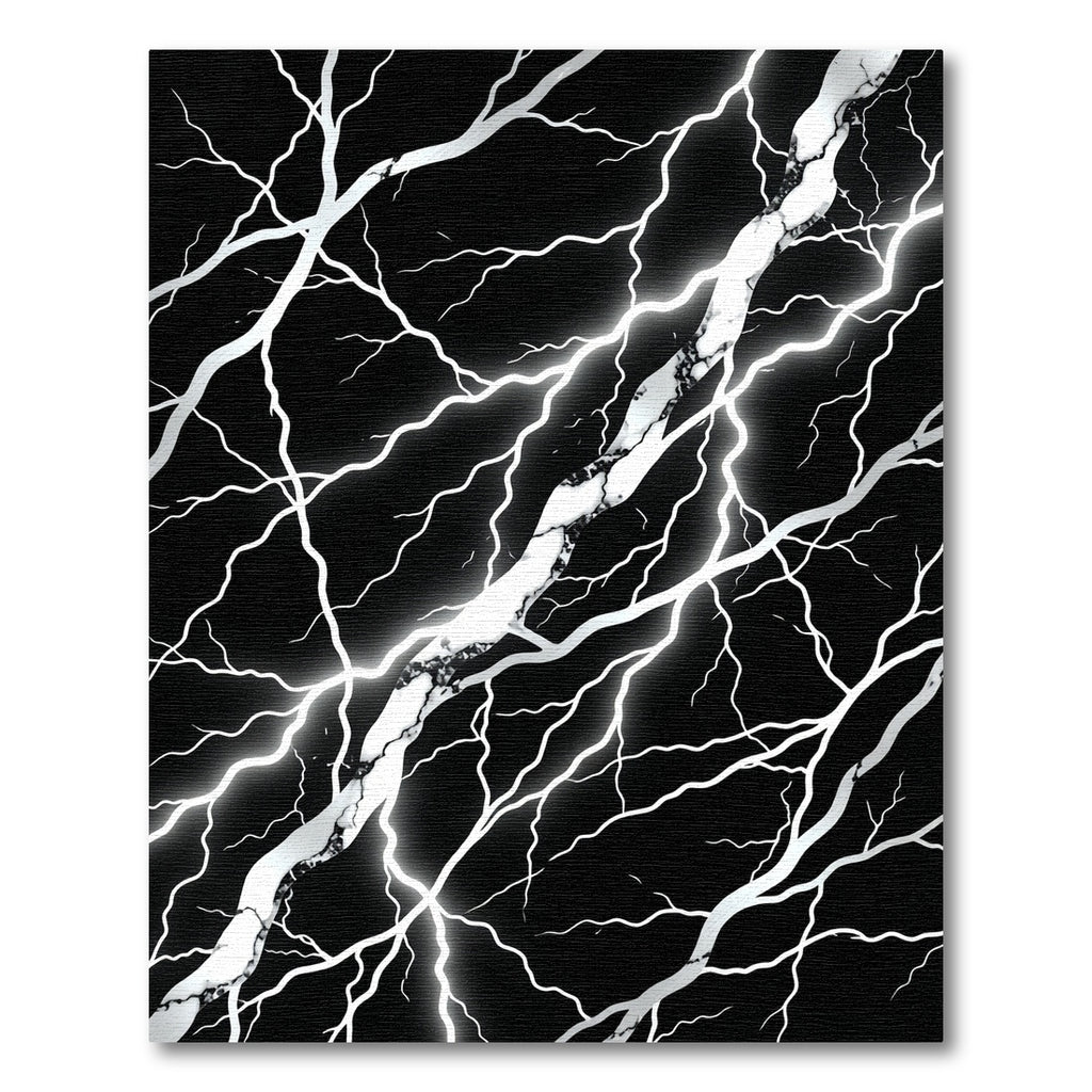 Black White Electric Bolt Rays Rug