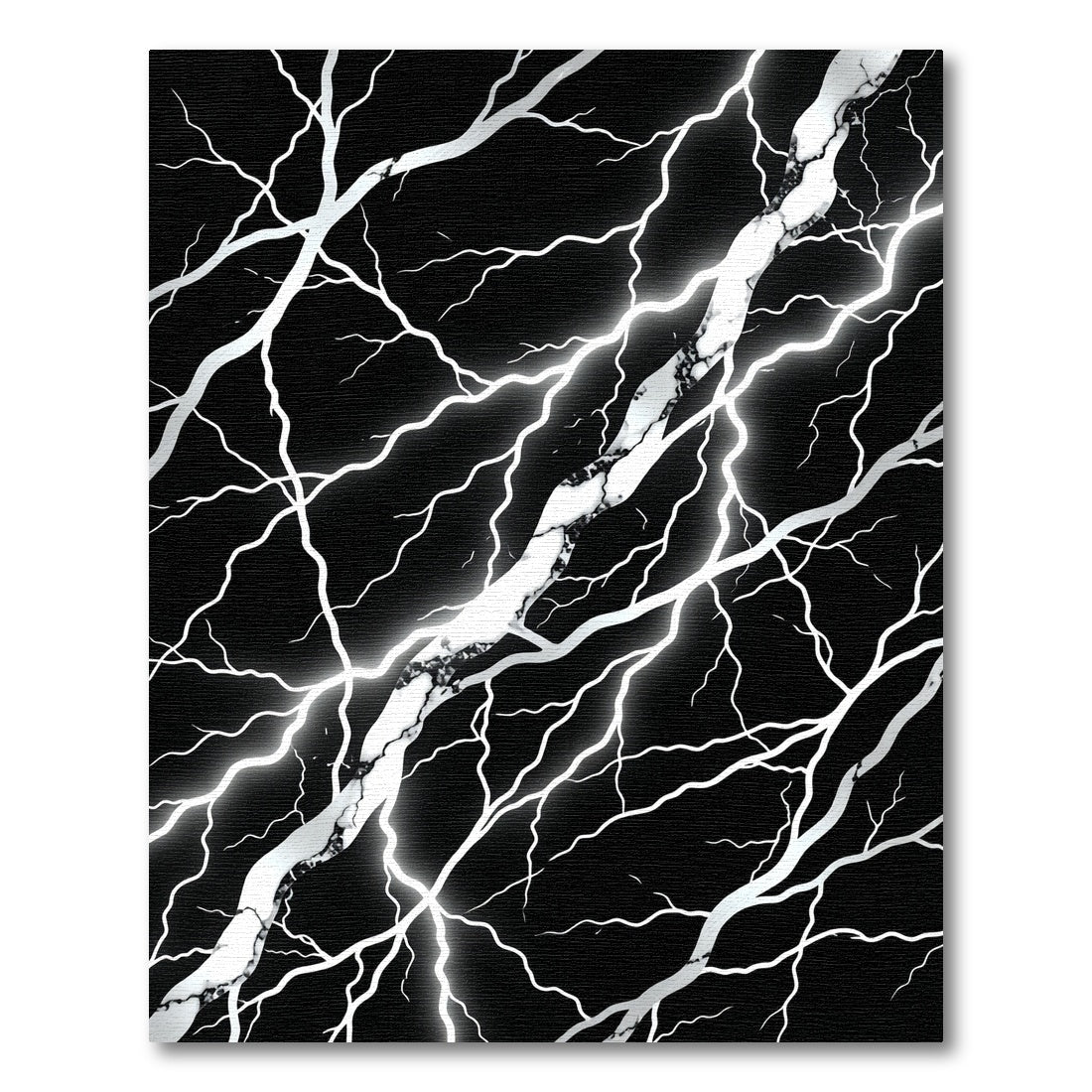Black White Electric Bolt Rays Rug