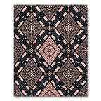 Elegant Rose Gold Damask Lattice Rug