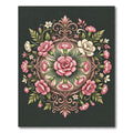 Pink Floral Medallion Symmetry Rug